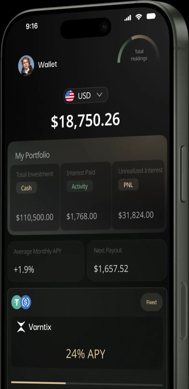 Varntix wallet dashboard